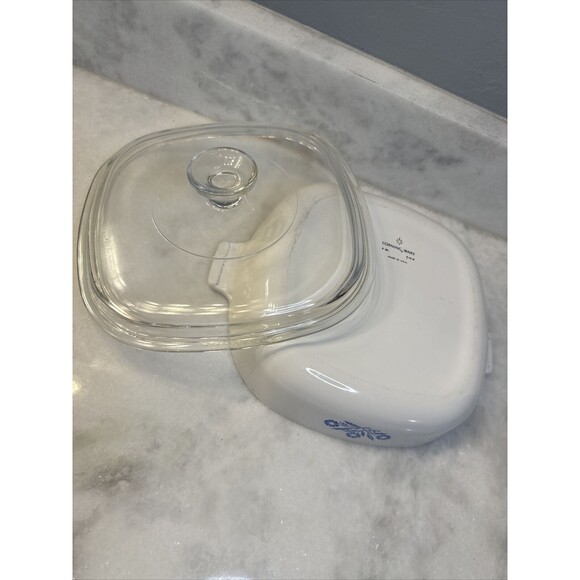 Vintage Corning Ware Blue Cornflower Casserole Dish P-9-B  w/ Lid A9C (1961) - Picture 4 of 8
